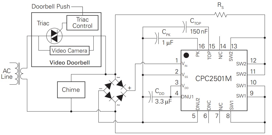 Application Circuit Diagram - Littelfuse CPC2501M Solid State Relay